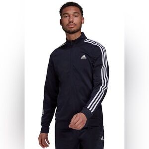 Adidas Men's Black Three Stripes Track Jacket Full Zip Size 2XL NWT